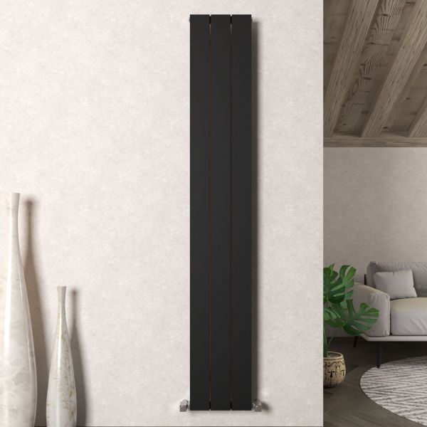 Carisa Nemo Single Black Aluminium Radiator 1800 x 280mm