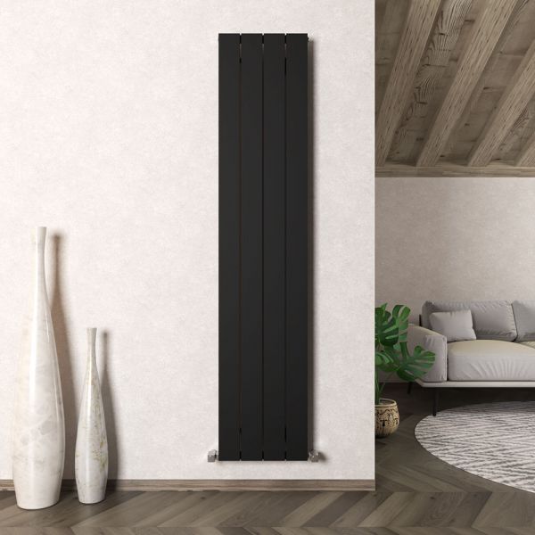 Carisa Nemo Single Black Aluminium Radiator 1800 x 375mm #2