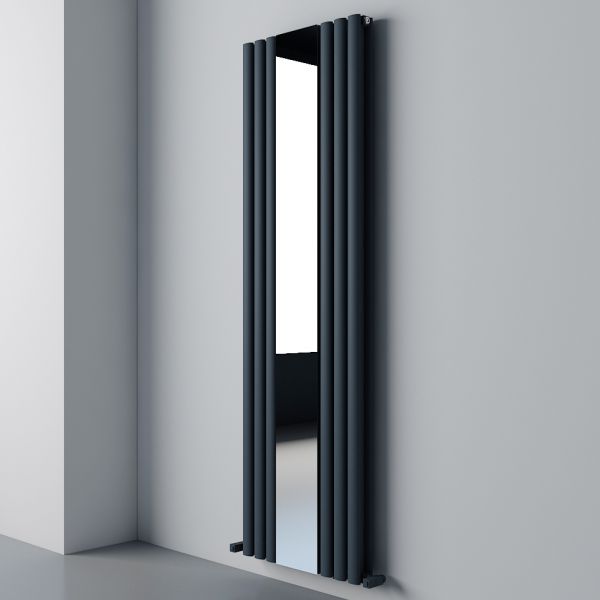 Carisa Tallis Mirror Anthracite Aluminium Radiator 1800 x 550mm