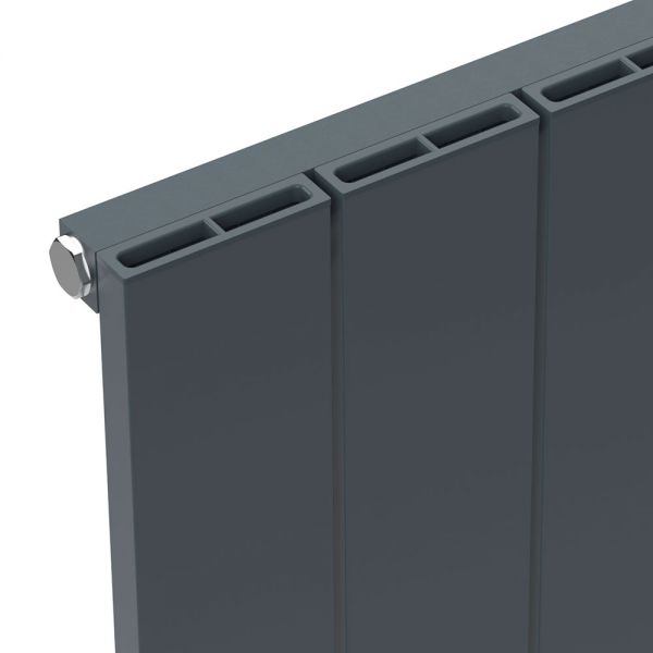 Carisa Nemo Single Anthracite Aluminium Radiator 600 x 660mm #3