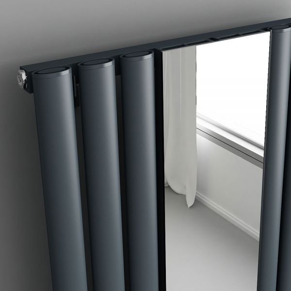 Carisa Tallis Mirror Anthracite Aluminium Radiator 1800 x 550mm #2