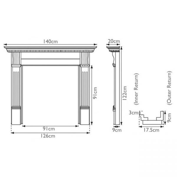 Carron Corbel Unwaxed Solid Oak Fireplace Surround SMC173 #2