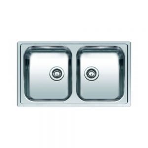 Reginox Centurio Double Bowl Stainless Steel Kitchen Sink 850 x 490mm