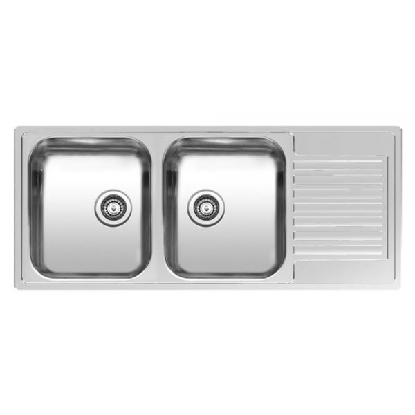 Reginox Centurio Double Bowl Stainless Steel Kitchen Sink 1150 x 490mm