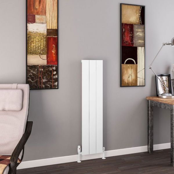 Eastbrook Charlton 1200 x 280 Matt White Aluminium Designer Radiator #2