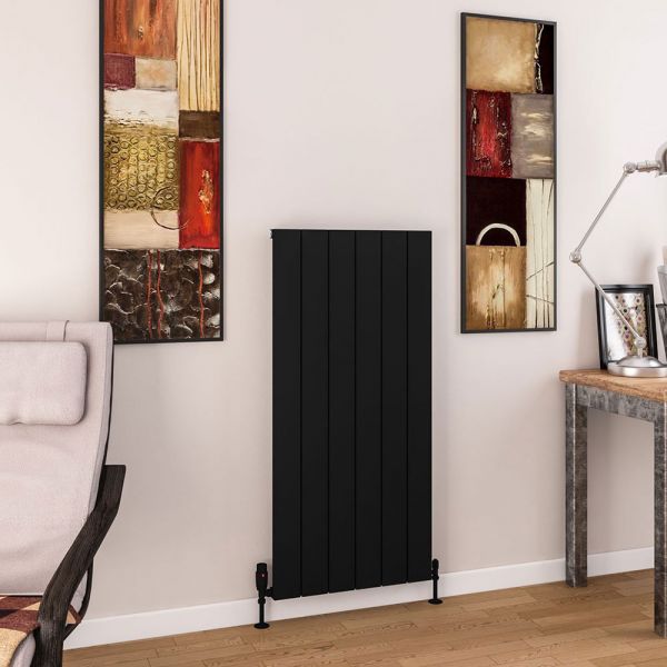 Eastbrook Charlton 1200 x 565 Matt Black Aluminium Designer Radiator #2