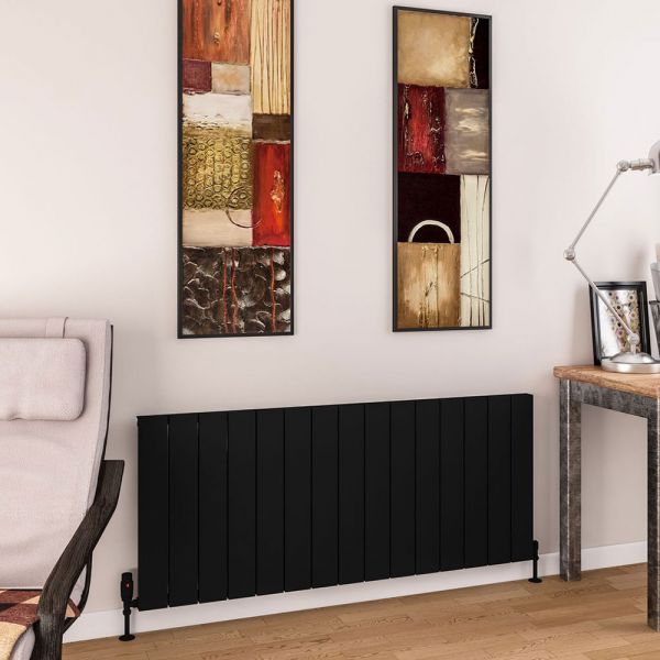 Eastbrook Charlton 600 x 1420 Matt Black Aluminium Designer Radiator #2