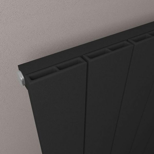 Eastbrook Charlton 600 x 1420 Matt Black Aluminium Designer Radiator #3