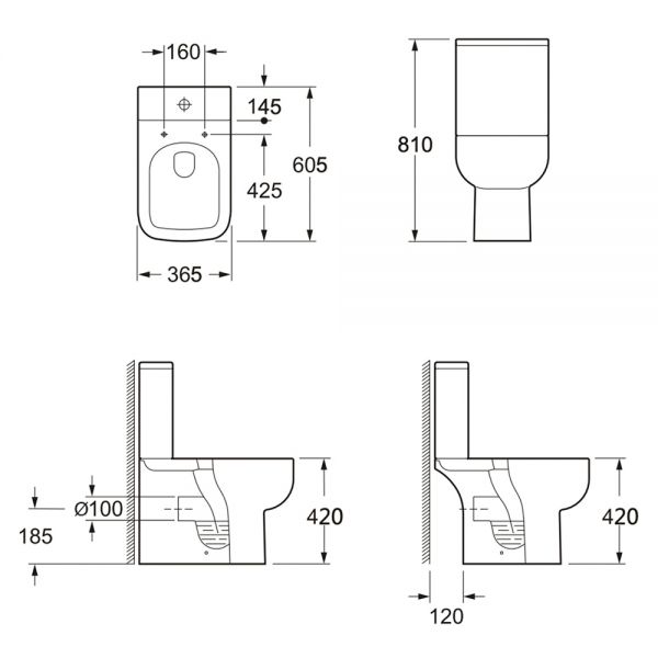 Apex Choices 600 Rimless Open Back Close Coupled Toilet #2