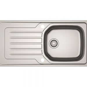 Clearwater Bolero 1 Bowl Inset Stainless Steel Kitchen Sink with Drainer 1000 x 500