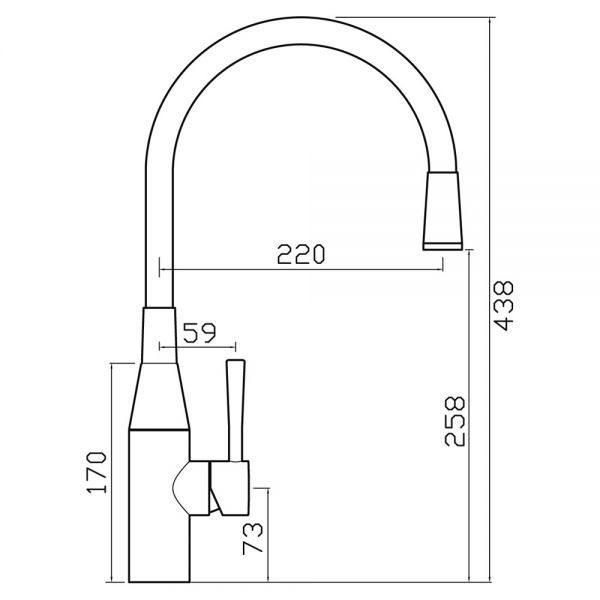 Clearwater Morpho Flex Single Lever Brushed Nickel Monobloc Kitchen Sink Mixer Tap #7