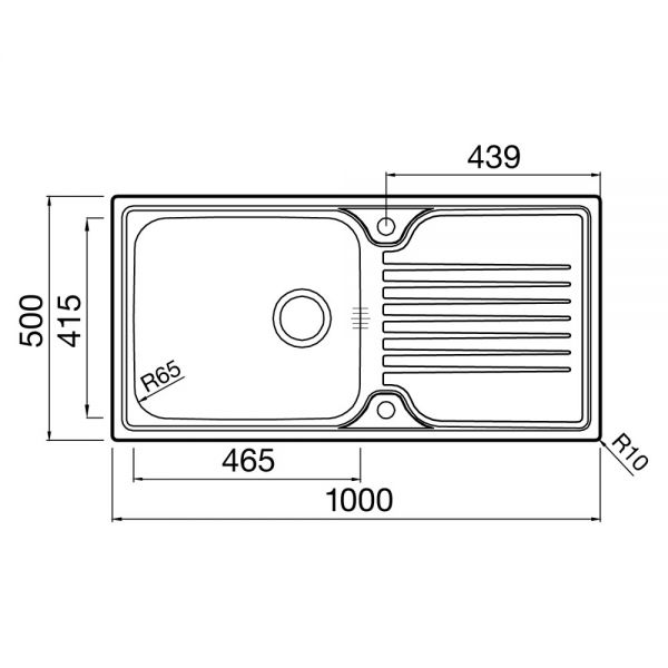 Clearwater Starline 1 Bowl Inset Stainless Steel Kitchen Sink with Drainer 1000 x 500 #3