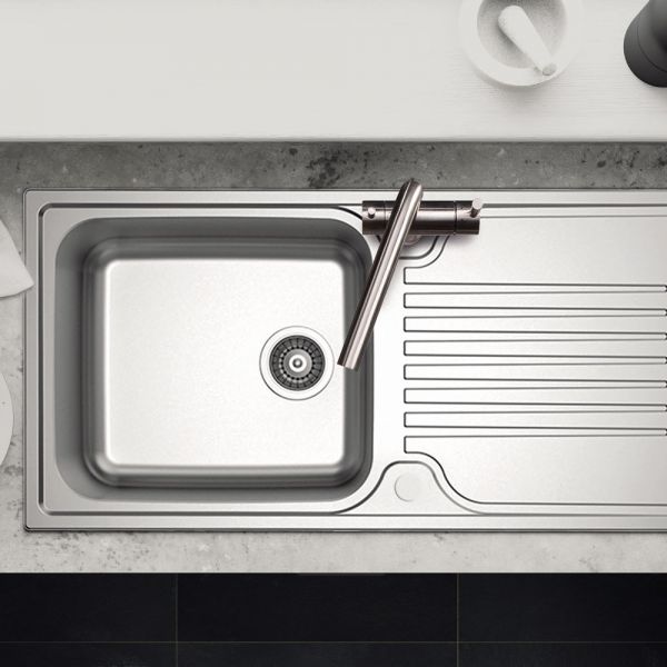 Clearwater Starline 1 Bowl Inset Stainless Steel Kitchen Sink with Drainer 1000 x 500 #2