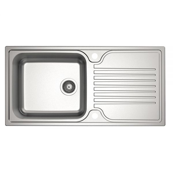 Clearwater Starline 1 Bowl Inset Stainless Steel Kitchen Sink with Drainer 1000 x 500
