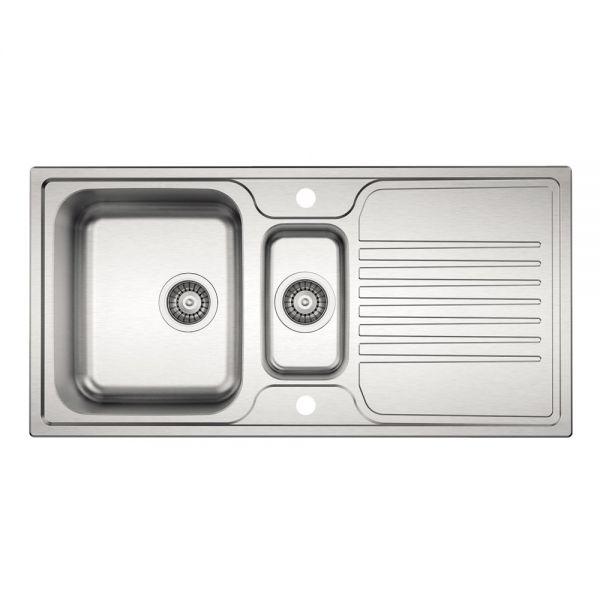Clearwater Starline 1.5 Bowl Inset Stainless Steel Kitchen Sink with Drainer 1000 x 500