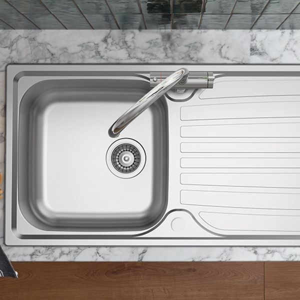Clearwater Verdi 1 Bowl Inset Stainless Steel Kitchen Sink with Drainer 965 x 500 #2