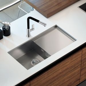 Clearwater Vortex 1 Bowl Undermount Stainless Steel Kitchen Sink with Drainer 990 x 440