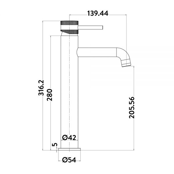 Apex Core Chrome Tall Mono Basin Mixer Tap #3