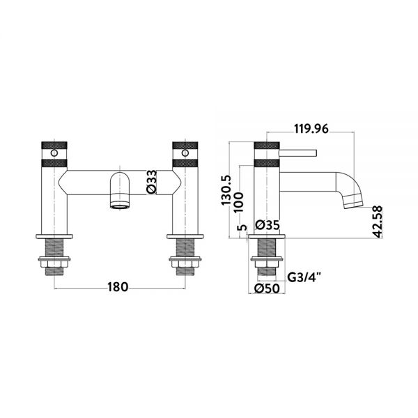 Apex Core Chrome Bath Filler Tap #2