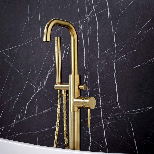 Apex Core Brass Floor Standing Bath Shower Mixer Tap #2