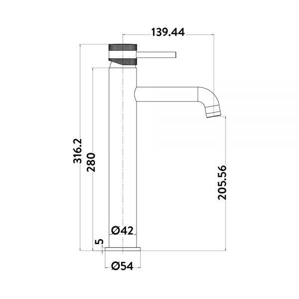 Apex Core Gunmetal Tall Mono Basin Mixer Tap #2