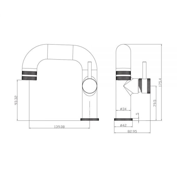 Apex Core Brass Mono Basin Mixer Tap with Side Lever #2