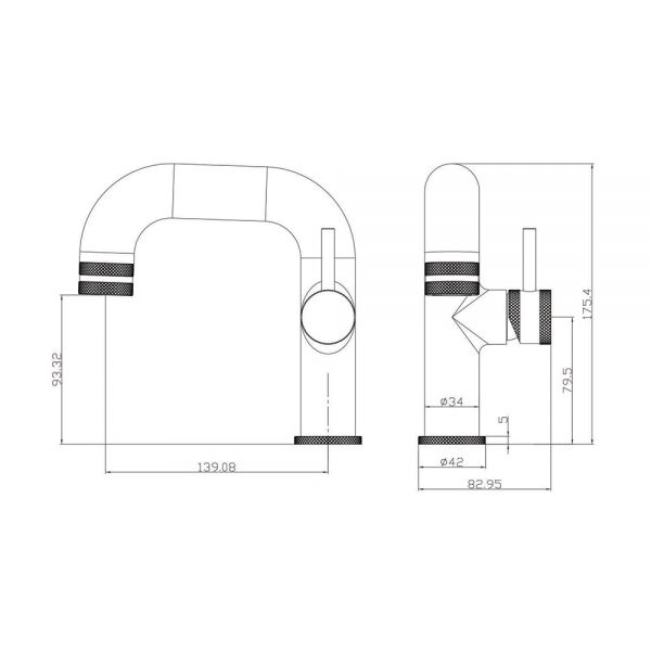 Apex Core Black Mono Basin Mixer Tap with Side Lever #2