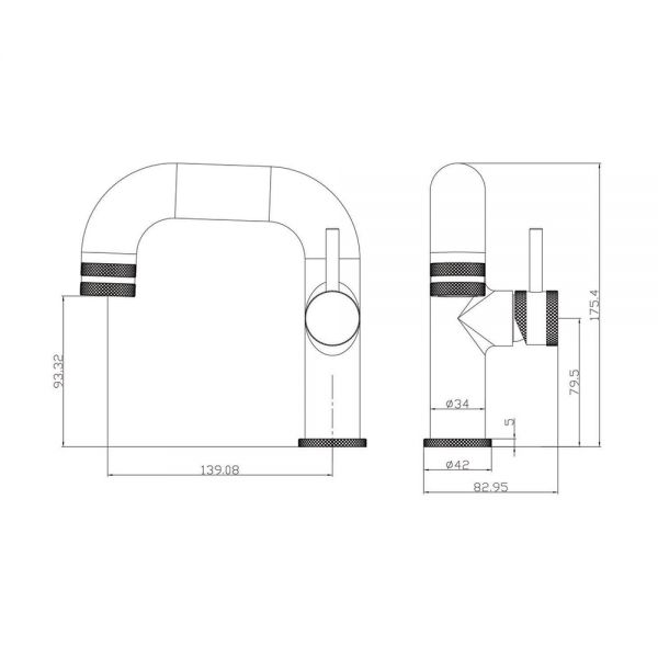Apex Core Bronze Mono Basin Mixer Tap with Side Lever #2
