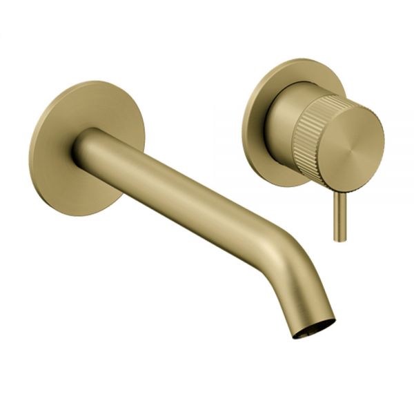 Crosswater 3ONE6 Brushed Brass Effect Wall Mounted Basin Mixer Tap