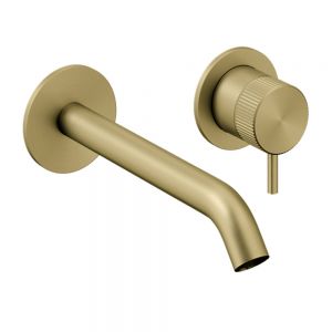 Crosswater 3ONE6 Brushed Brass Effect Wall Mounted Basin Mixer Tap