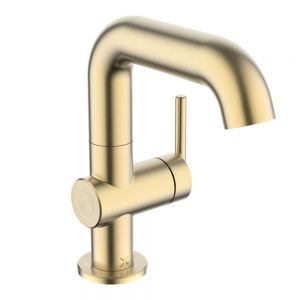 Crosswater 3ONE6 Lever Brushed Brass Effect Mono Basin Mixer Tap with Side Lever