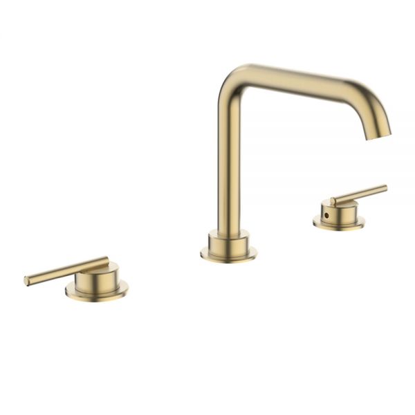 Crosswater 3ONE6 Lever Brushed Brass Effect Deck Mounted 3 Hole Basin Mixer Tap