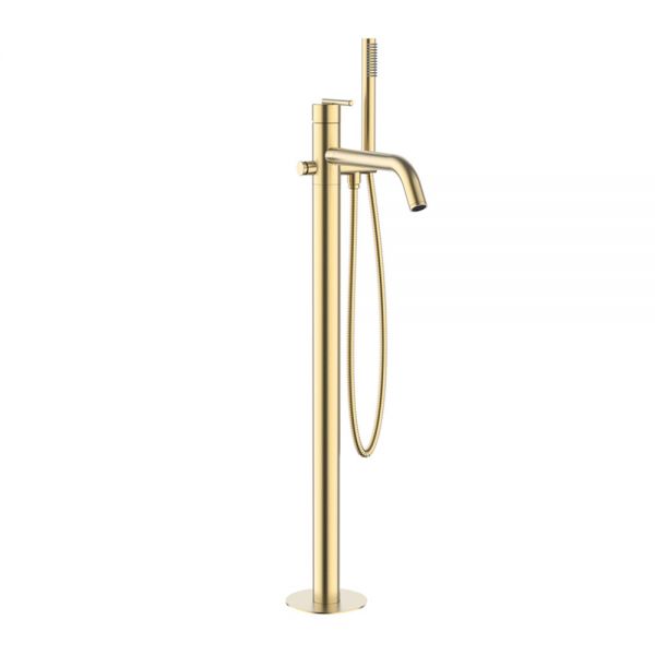 Crosswater 3ONE6 Lever Brushed Brass Effect Floor Standing Bath Shower Mixer Tap