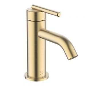 Crosswater 3ONE6 Lever Brushed Brass Effect Mini Basin Mixer Tap