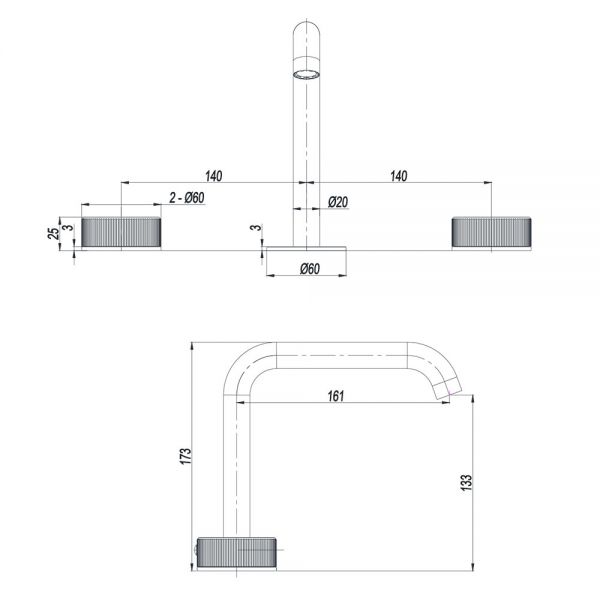 Crosswater 3ONE6 Stainless Steel Deck Mounted 3 Hole Basin Mixer Tap #2