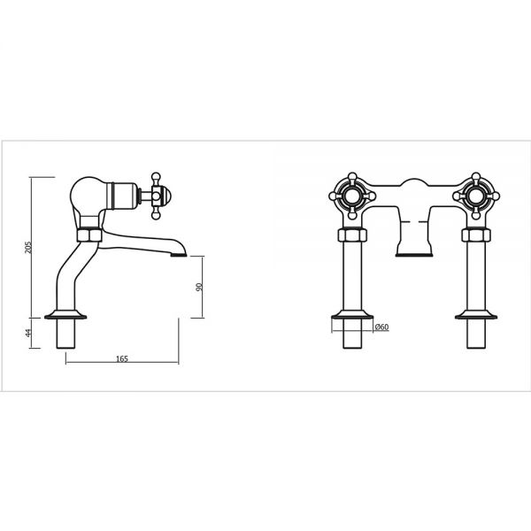 Crosswater Belgravia Crosshead Chrome Bath Filler Tap #2
