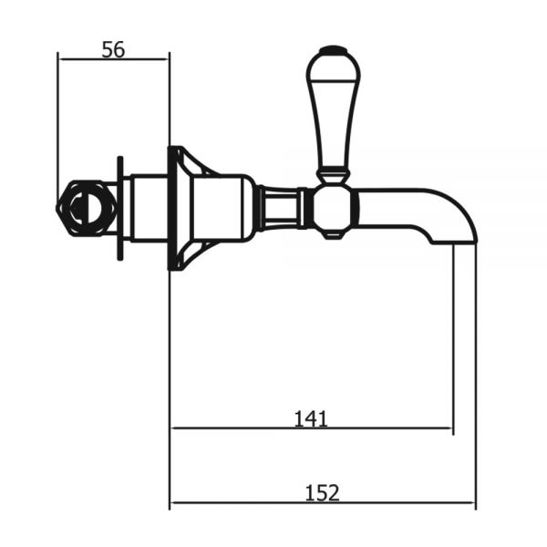 Crosswater Belgravia Lever Chrome 3 Hole Wall Mounted Basin Mixer Tap #2