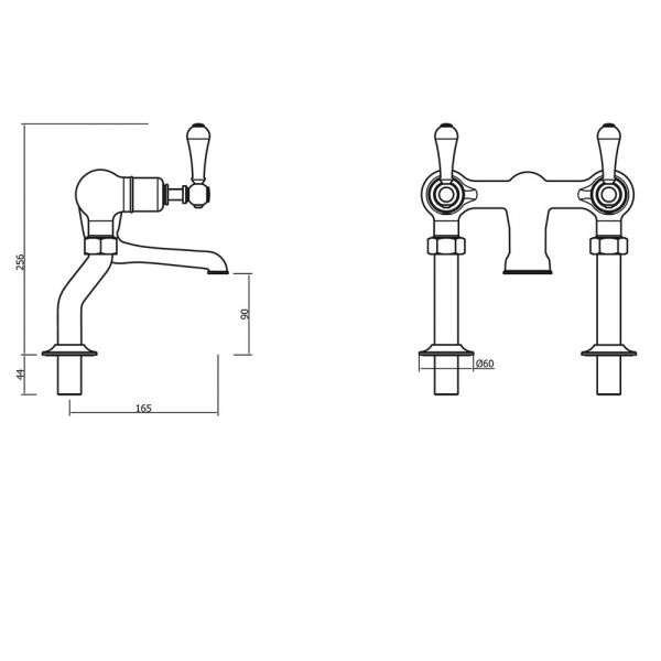 Crosswater Belgravia Lever Chrome Bath Filler Tap #2