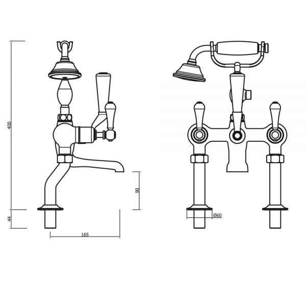 Crosswater Belgravia Lever Chrome Bath Shower Mixer Tap #3