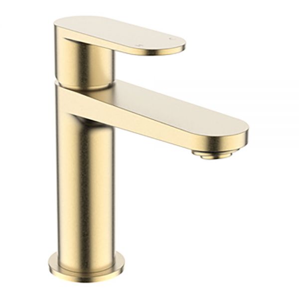 Crosswater Drift Brushed Brass Mono Basin Mixer Tap with Click Clack Waste