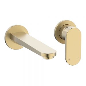 Crosswater Drift Brushed Brass Wall Mounted Basin Mixer Tap