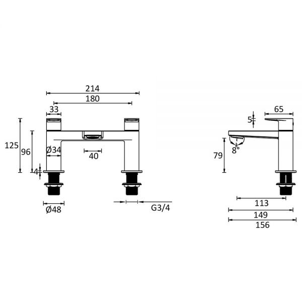 Crosswater Drift Chrome Bath Filler Tap #2