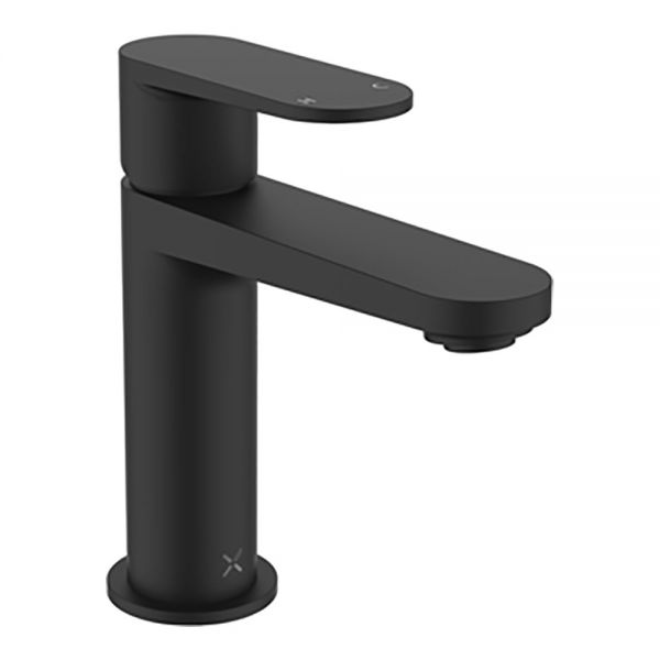 Crosswater Drift Matt Black Mono Basin Mixer Tap with Click Clack Waste