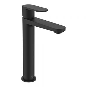 Crosswater Drift Matt Black Tall Basin Mixer Tap with Click Clack Waste