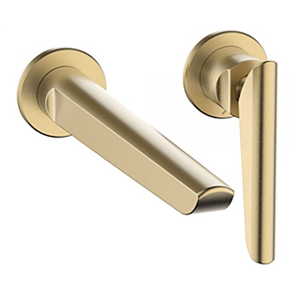 Crosswater Foile Brushed Brass Wall Mounted Basin Mixer Tap