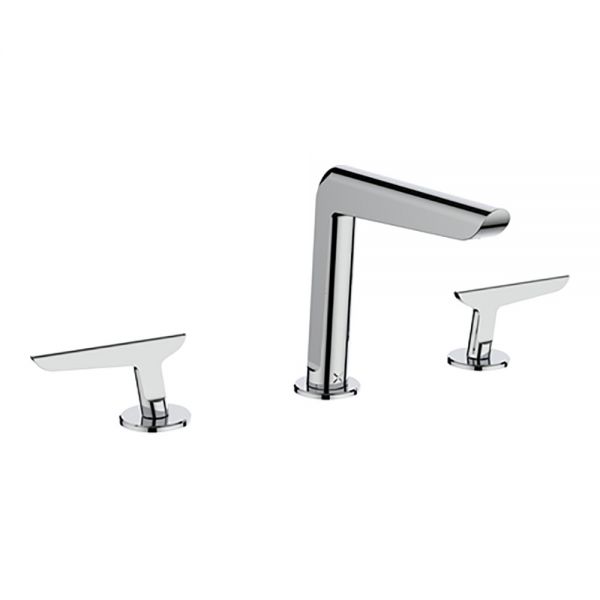 Crosswater Foile Chrome Deck Mounted 3 Hole Basin Mixer Tap