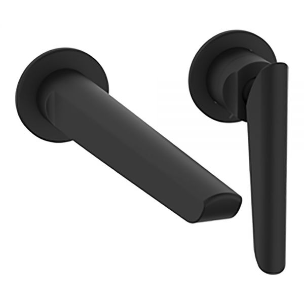 Crosswater Foile Matt Black Wall Mounted Basin Mixer Tap