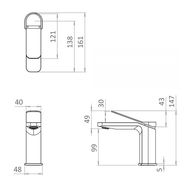Crosswater Glide II Brushed Stainless Steel Effect Mono Basin Mixer Tap #3