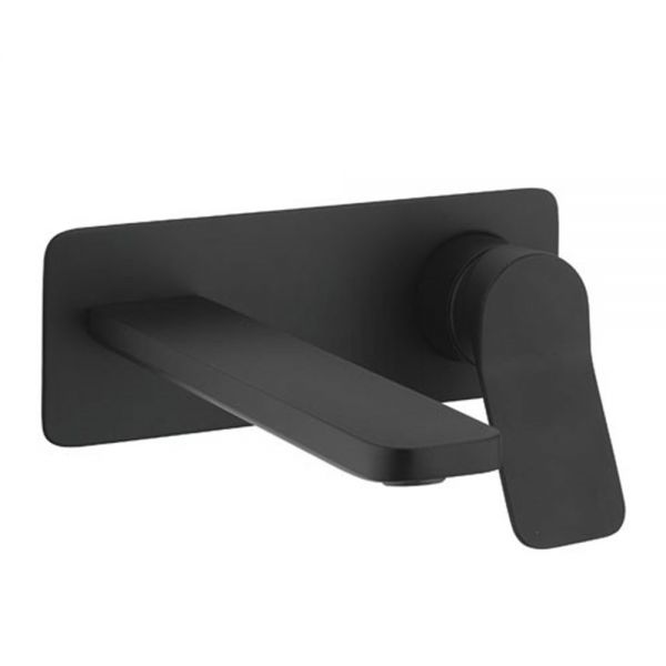 Crosswater Glide II Matt Black Wall Mounted Basin Mixer Tap