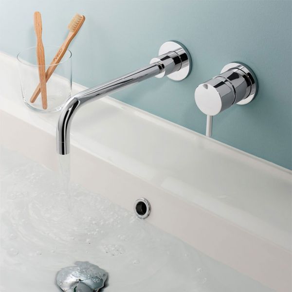 Crosswater Kai Lever Chrome Wall Mounted Basin Mixer Tap #2